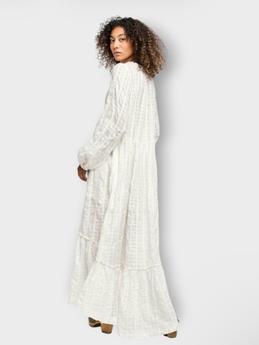 FREE PEOPLE Edie Maxi Dress White NWT Size Large - Picture 6 of 15